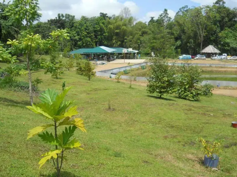 A view of the covered hall at Valencia Eco Resort, Trinidad